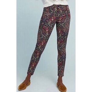 Anthropologie Pilcro & the Letter Press Paisley Jeans Womens 32 High-Rise